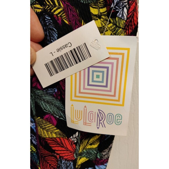 LuLaRoe CASSIE Feather Print Stretch Pencil Skirt, Size L Large NWT - Picture 7 of 8
